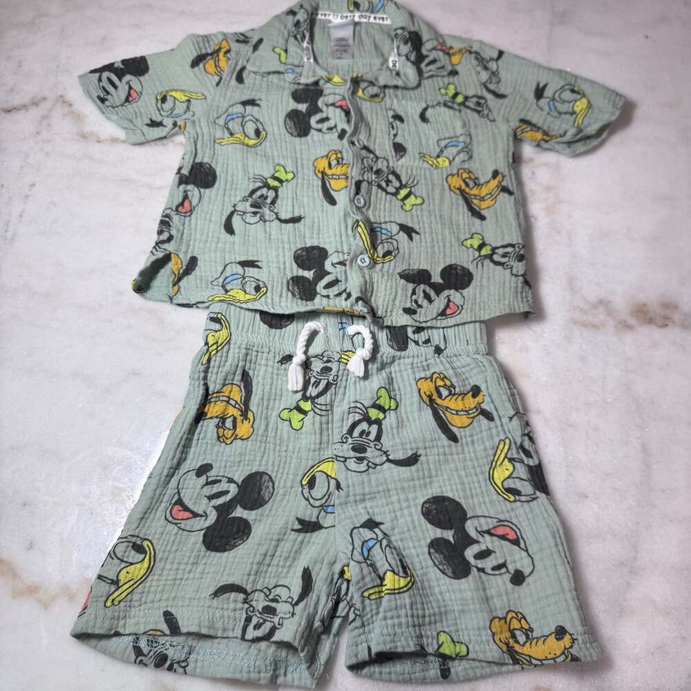 Disney Mickey and Friends Shirt and Shorts 2-Piece Outfit Set